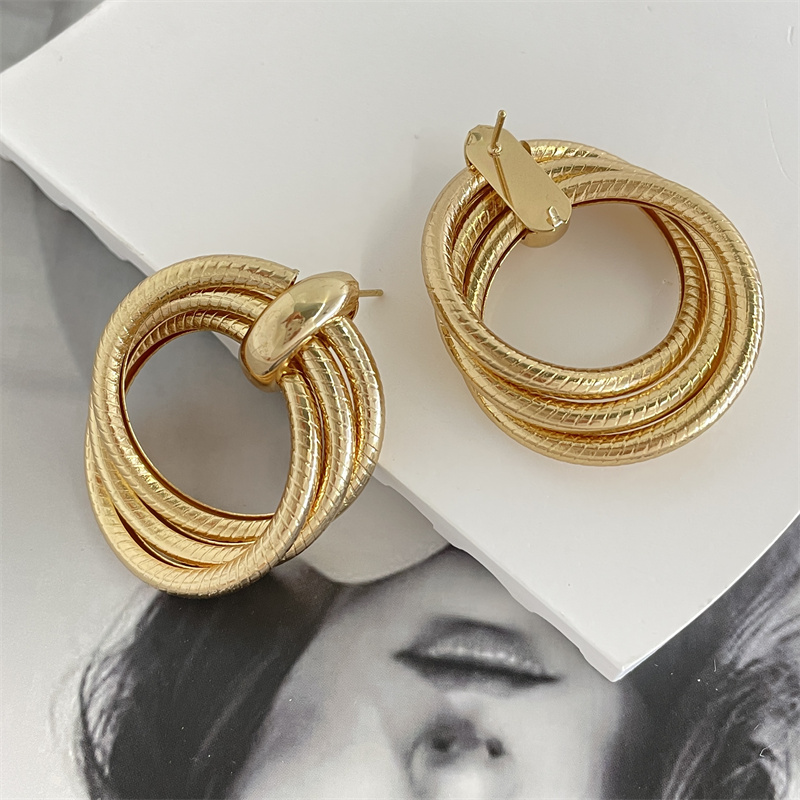 Classic Style Circle Metal Plating Women's Drop Earrings 1 Pair display picture 15