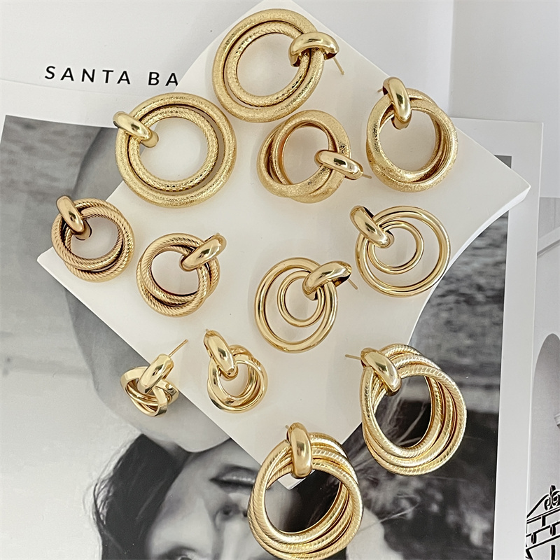 Classic Style Circle Metal Plating Women's Drop Earrings 1 Pair display picture 10