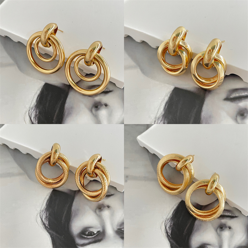 Classic Style Circle Metal Plating Women's Drop Earrings 1 Pair display picture 17