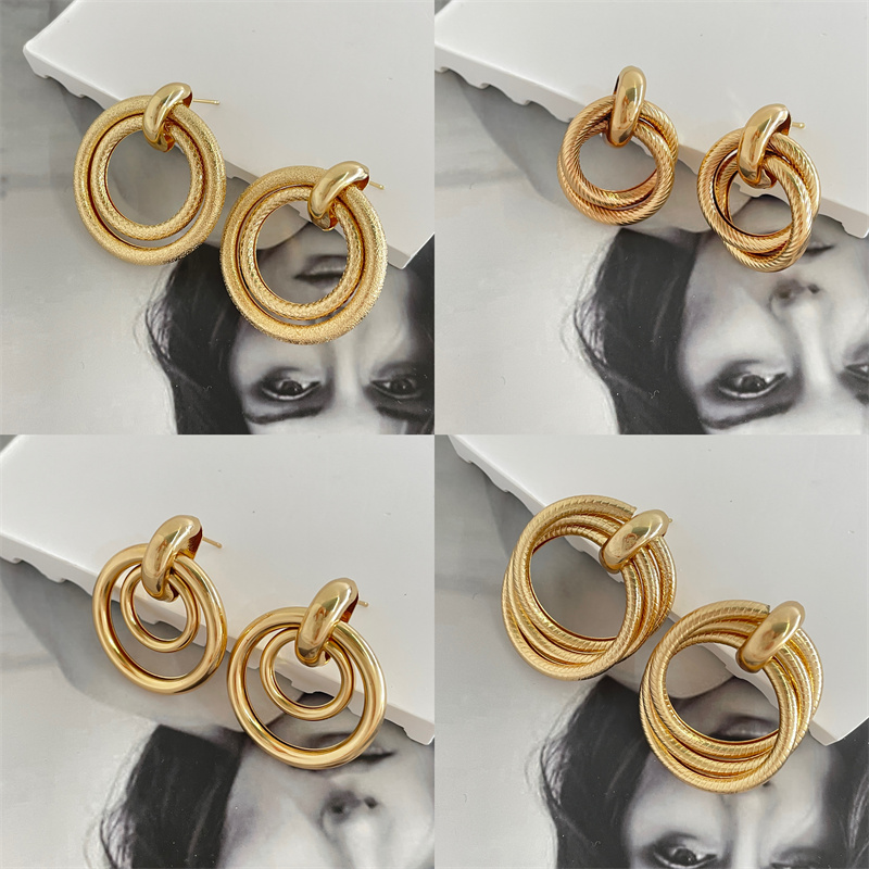 Classic Style Circle Metal Plating Women's Drop Earrings 1 Pair display picture 18