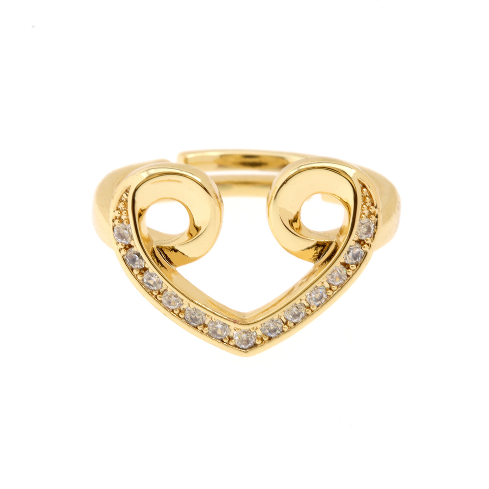 Fashion Star Snake Butterfly Copper Gold Plated Zircon Open Ring 1 Piece display picture 20