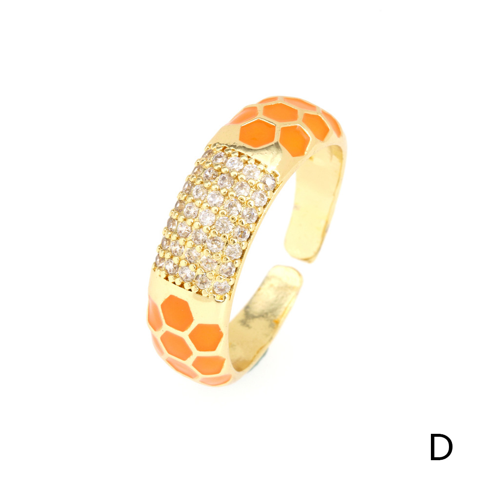 Fashion Geometric Copper Gold Plated Zircon Open Ring 1 Piece display picture 24