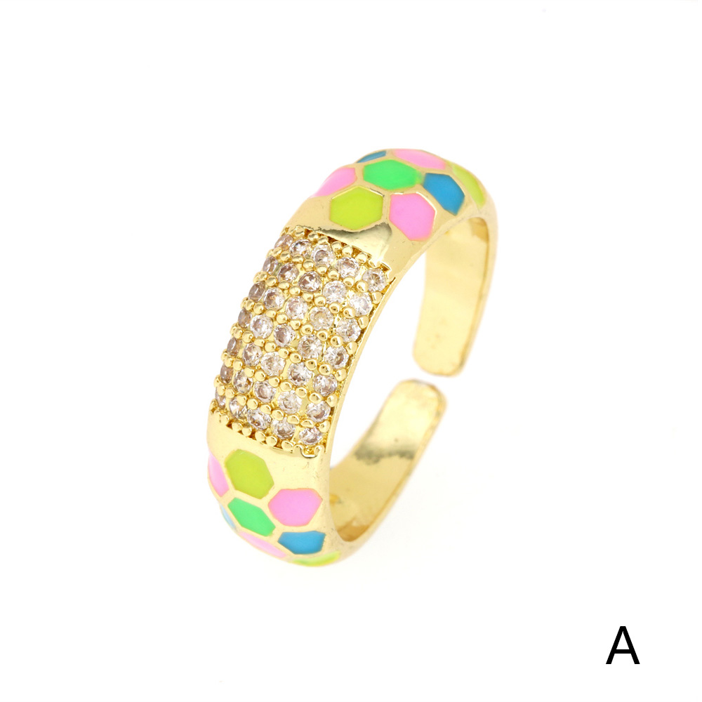 Fashion Geometric Copper Gold Plated Zircon Open Ring 1 Piece display picture 21
