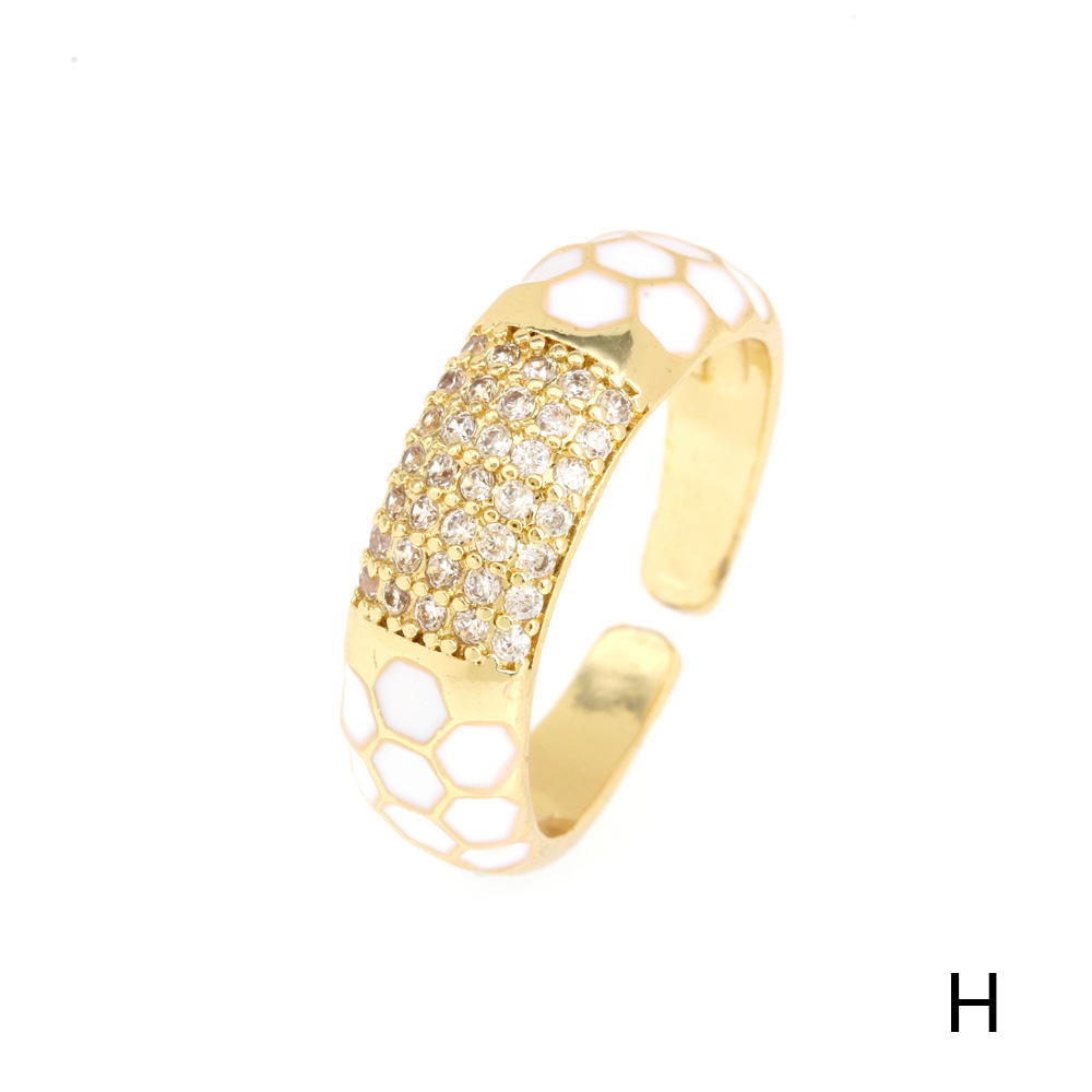 Fashion Geometric Copper Gold Plated Zircon Open Ring 1 Piece display picture 23