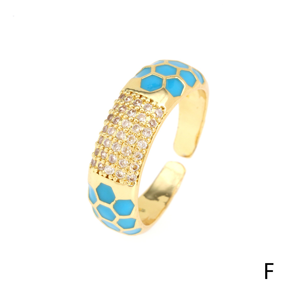 Fashion Geometric Copper Gold Plated Zircon Open Ring 1 Piece display picture 25