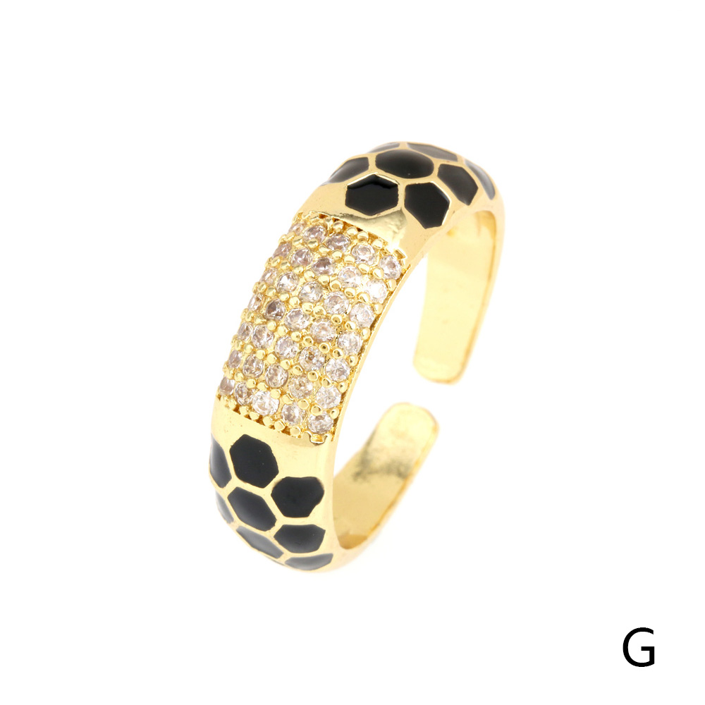Fashion Geometric Copper Gold Plated Zircon Open Ring 1 Piece display picture 26