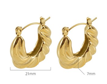 Fashion U Shape Titanium Steel Plating Hoop Earrings 1 Pair display picture 6