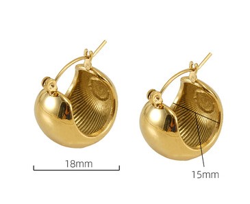 1 Pair Fashion U Shape Plating Titanium Steel Hoop Earrings display picture 6
