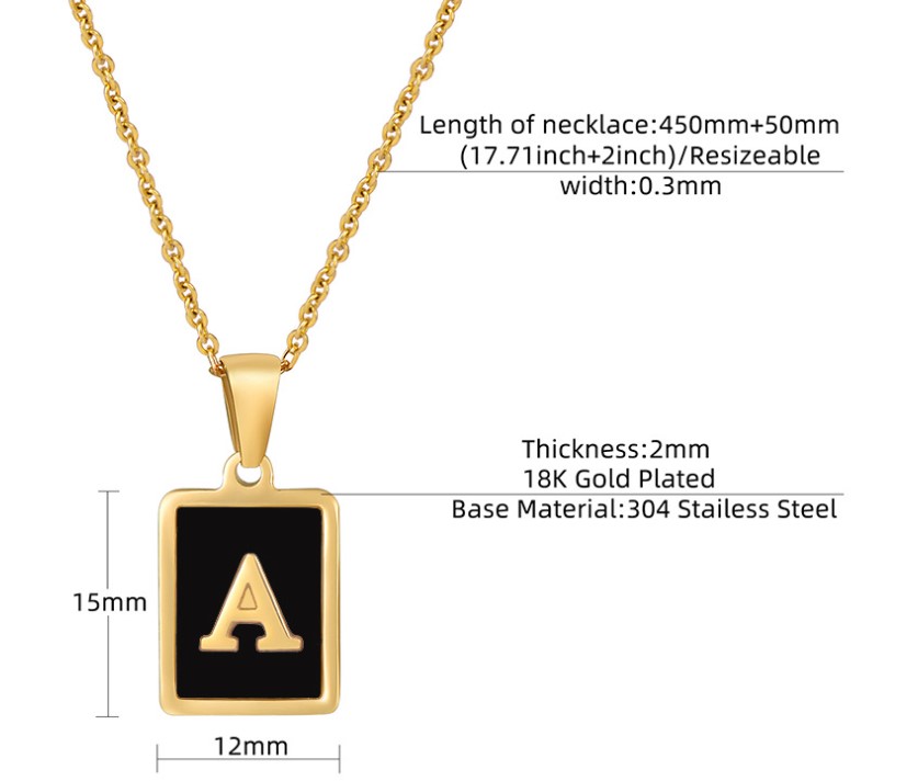 Fashion Letter Square Stainless Steel Titanium Steel Plating Pendant Necklace 1 Piece display picture 6