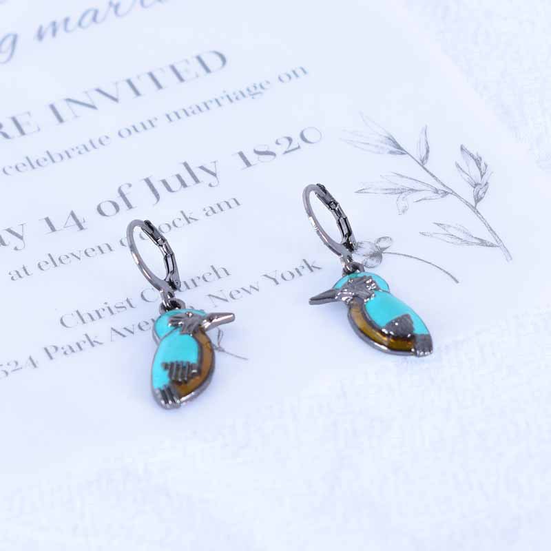 Bohemian Bird Alloy Plating Turquoise Women's Earrings 1 Pair display picture 1