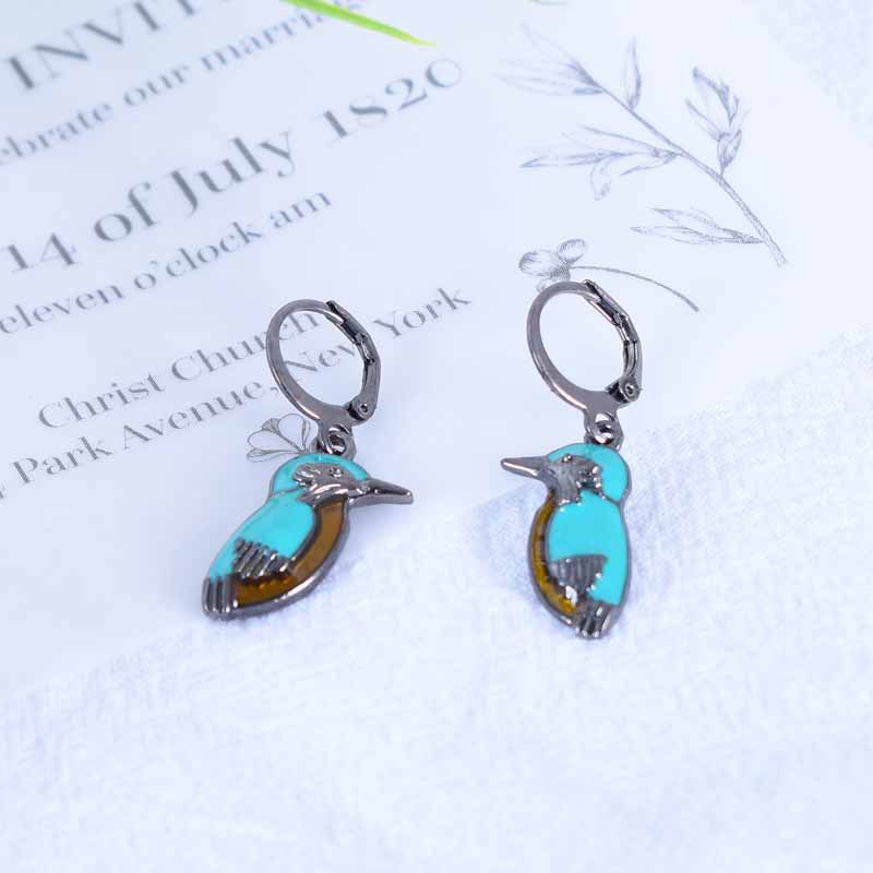 Bohemian Bird Alloy Plating Turquoise Women's Earrings 1 Pair display picture 4