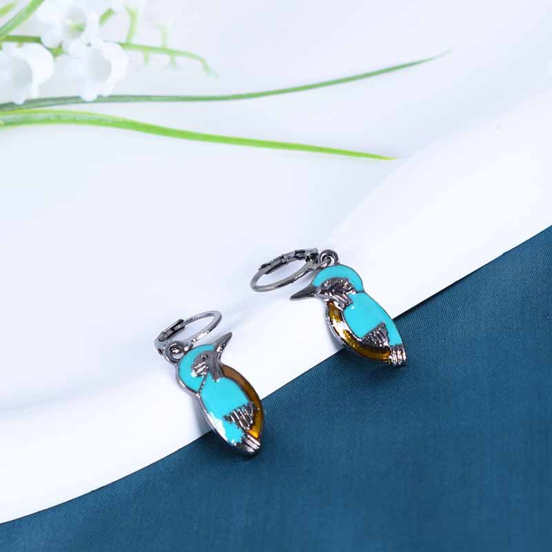 Bohemian Bird Alloy Plating Turquoise Women's Earrings 1 Pair display picture 5