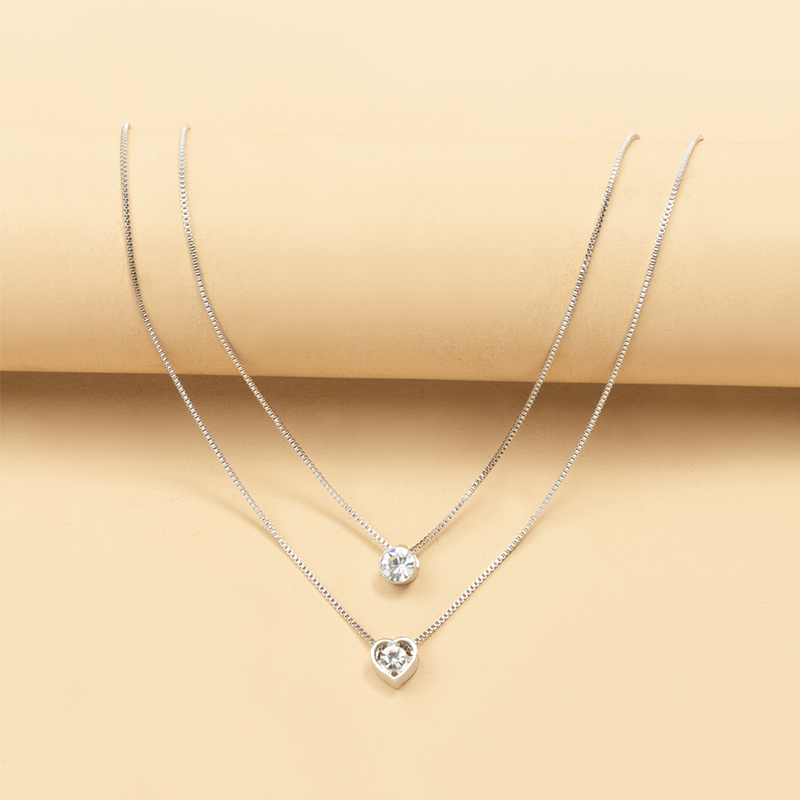 Retro Heart Shape Flower Alloy Enamel Artificial Pearls Rhinestones Women's Necklace 1 Piece display picture 6