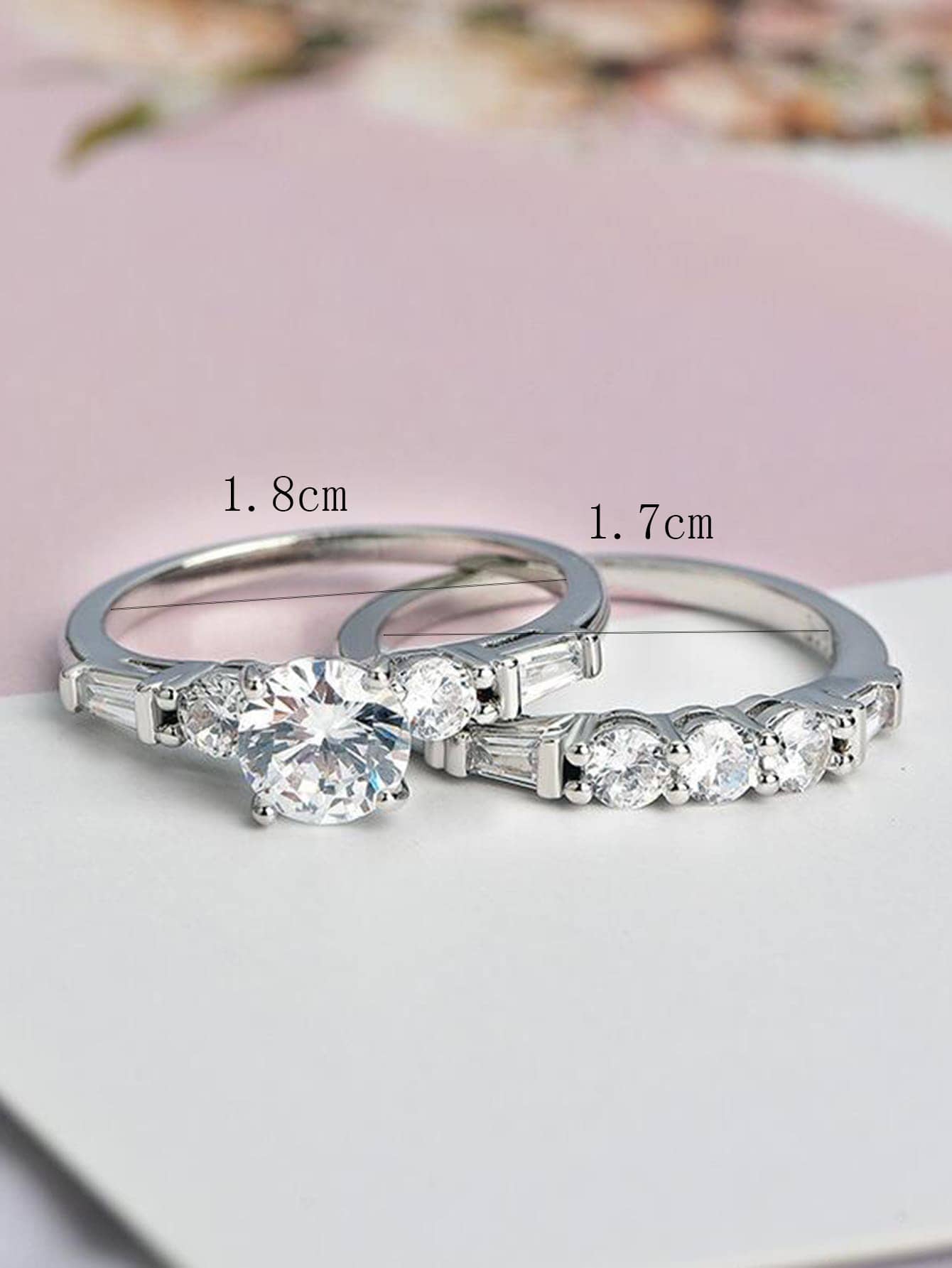 Fashion Geometric Alloy Inlay Zircon Men's Rings 2 Piece Set display picture 2