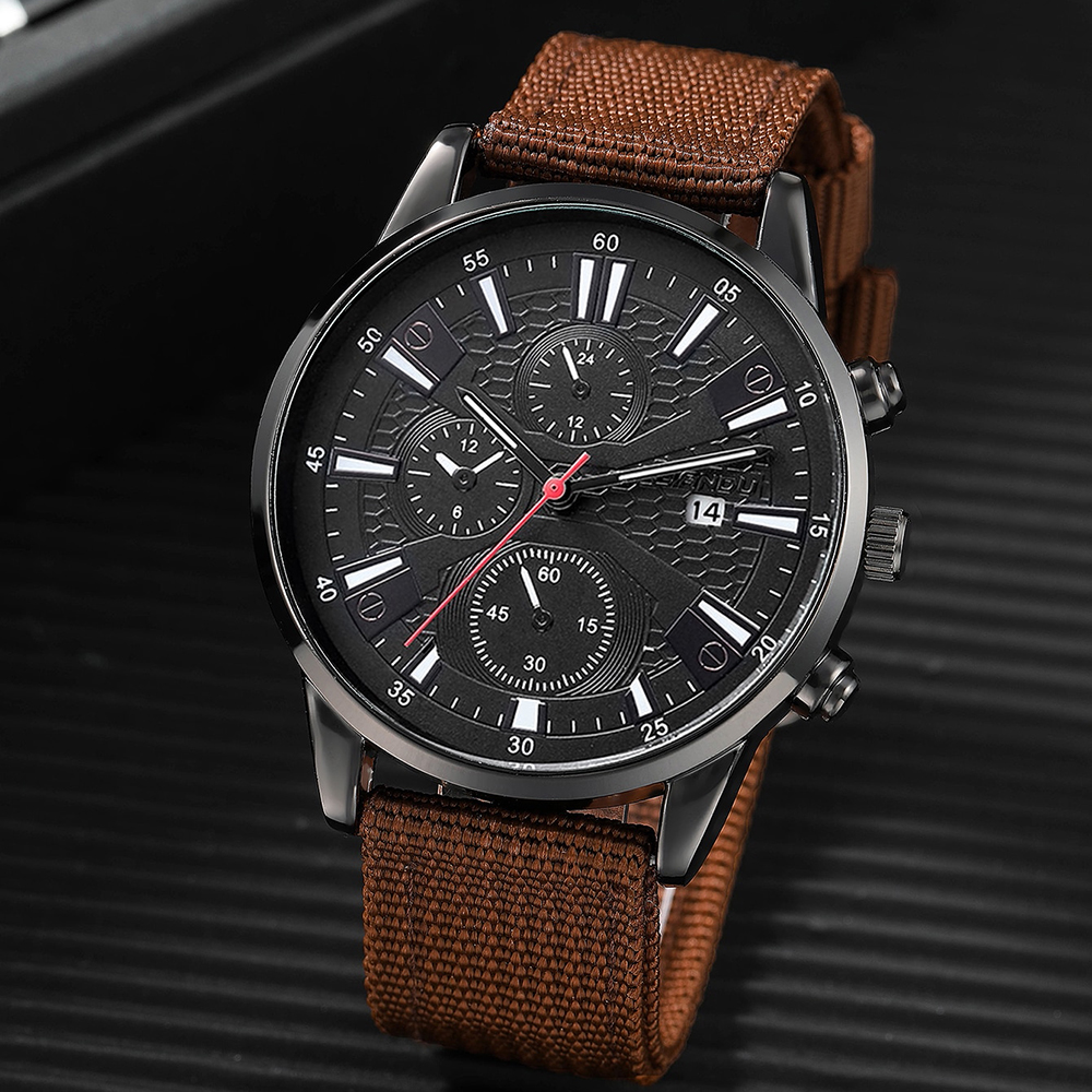 Fashion Solid Color Buckle Quartz Men's Watches display picture 7