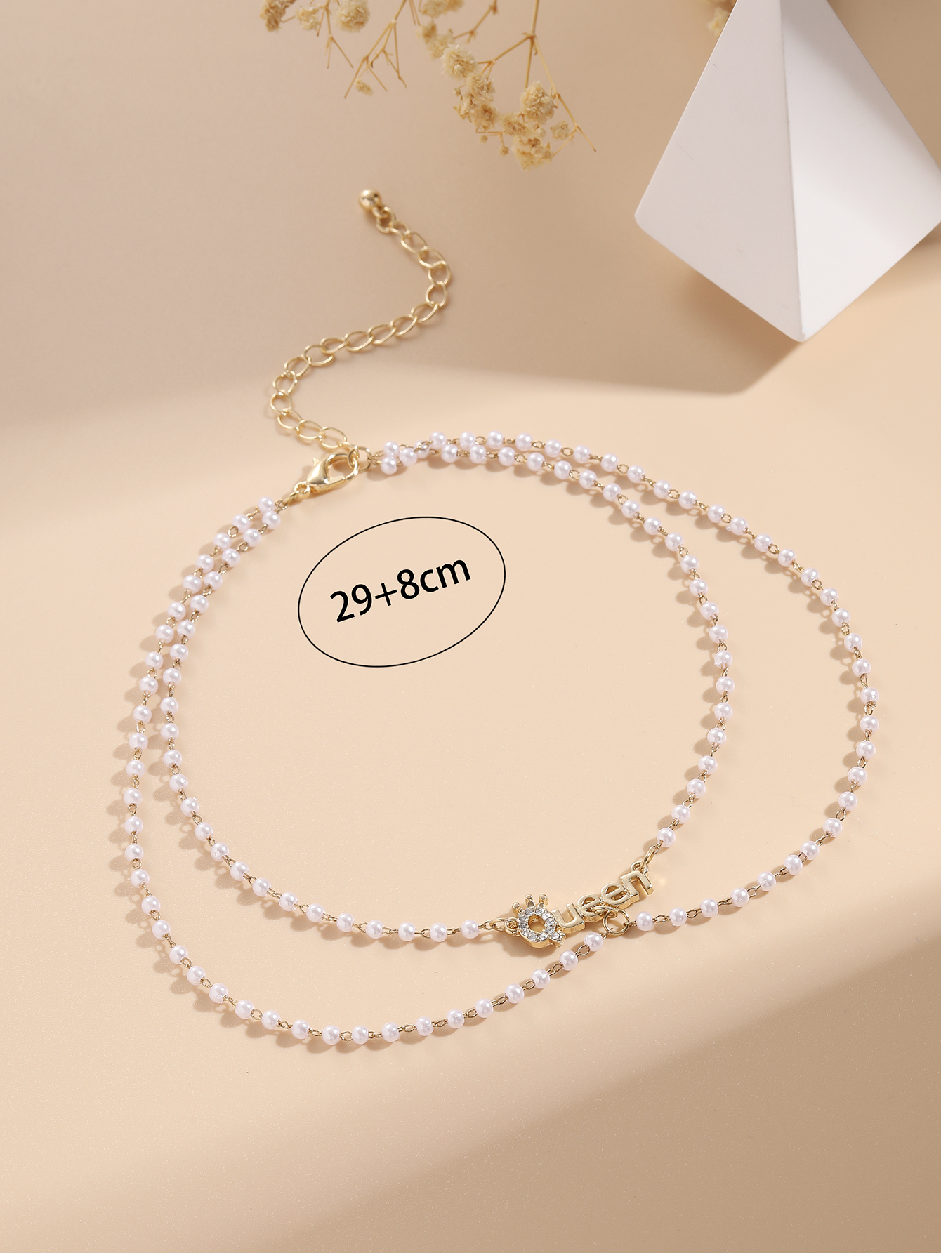 Elegant Letter Alloy Plating Artificial Pearls Women's Choker display picture 7
