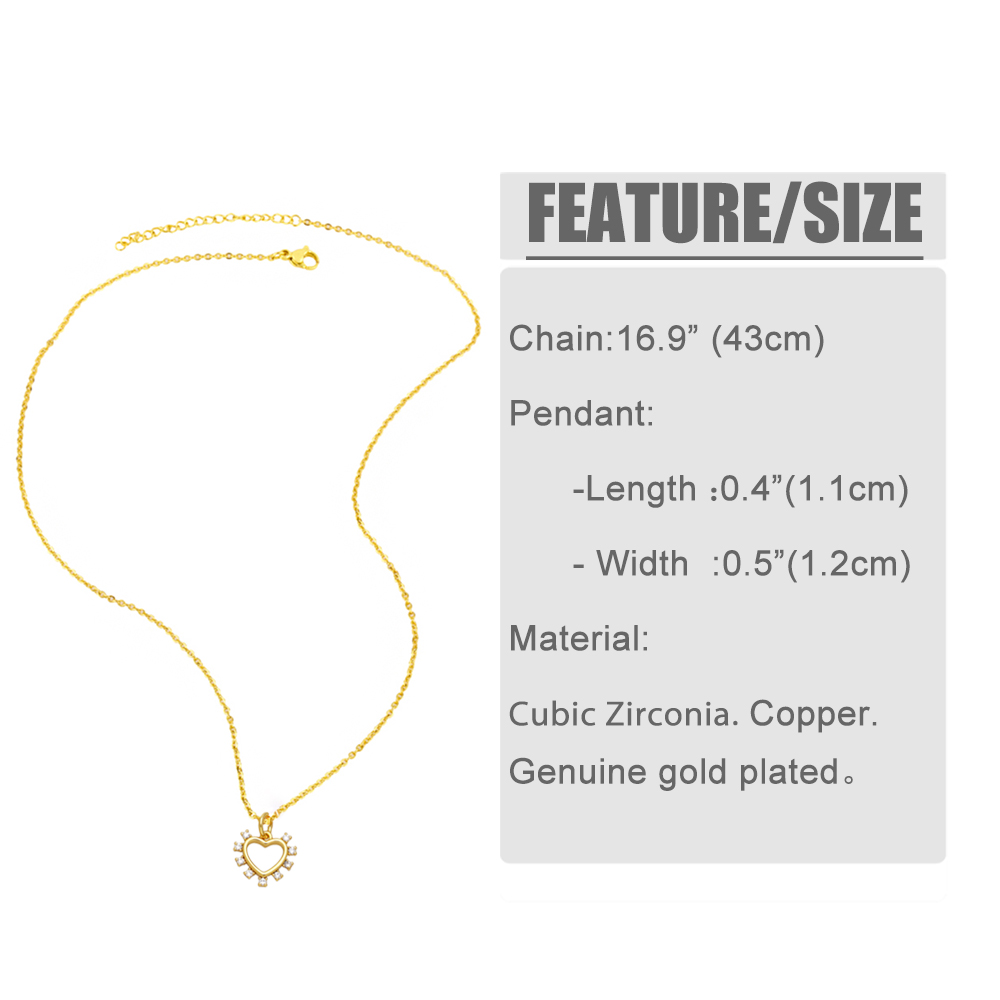 Simple Style Heart Shape Copper Gold Plated Zircon Pendant Necklace 1 Piece display picture 1