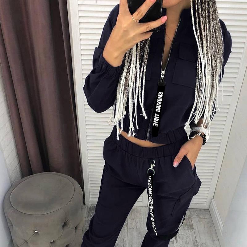 Women's Casual Fashion Printing Polyester Pocket Pants Sets display picture 3