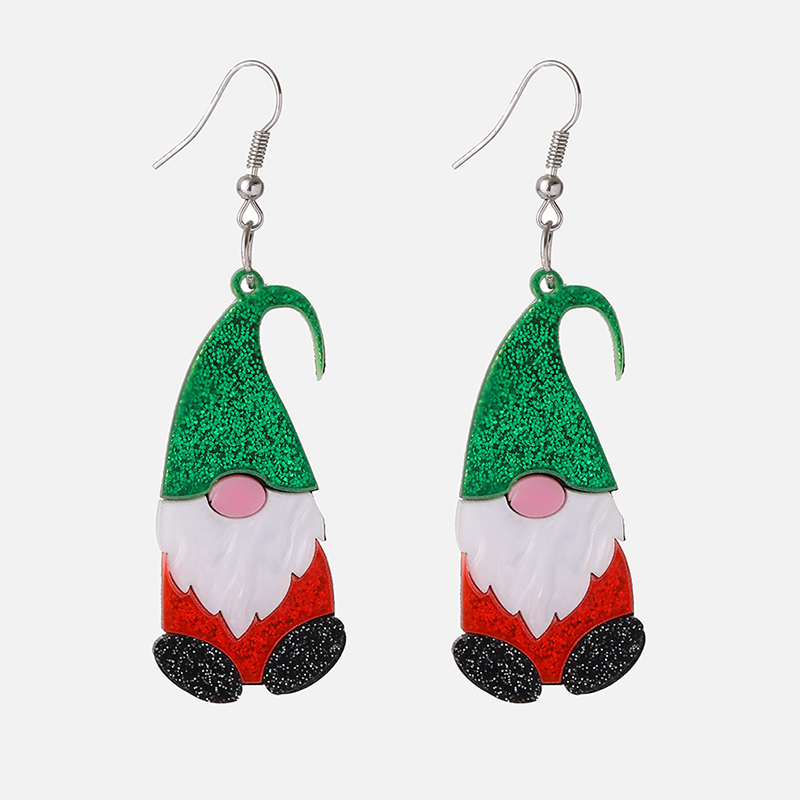1 Pair Cute Santa Claus Irregular Arylic Drop Earrings display picture 2