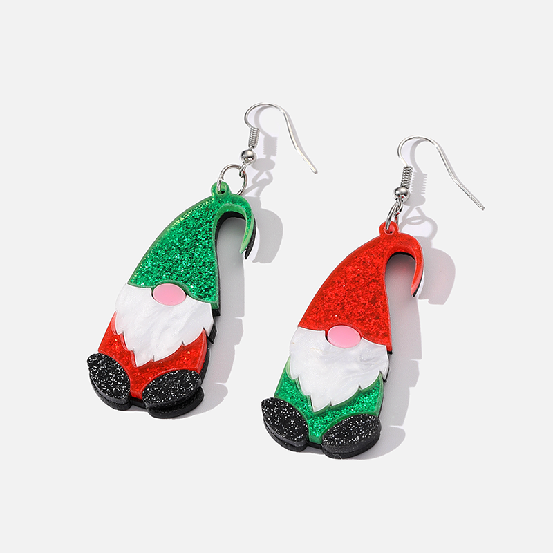 1 Pair Cute Santa Claus Irregular Arylic Drop Earrings display picture 3