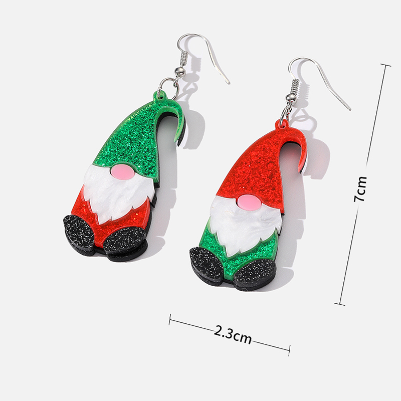 1 Pair Cute Santa Claus Irregular Arylic Drop Earrings display picture 5