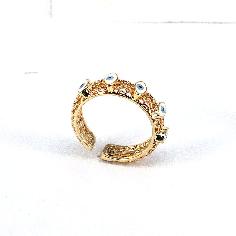 Retro Devil's Eye Copper Gold Plated Open Ring 1 Piece display picture 4