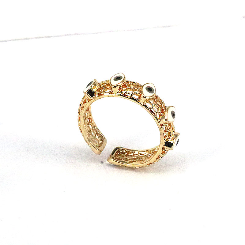 Retro Devil's Eye Copper Gold Plated Open Ring 1 Piece display picture 3
