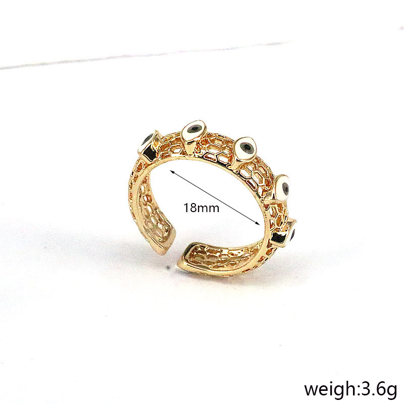 Retro Devil's Eye Copper Gold Plated Open Ring 1 Piece display picture 8