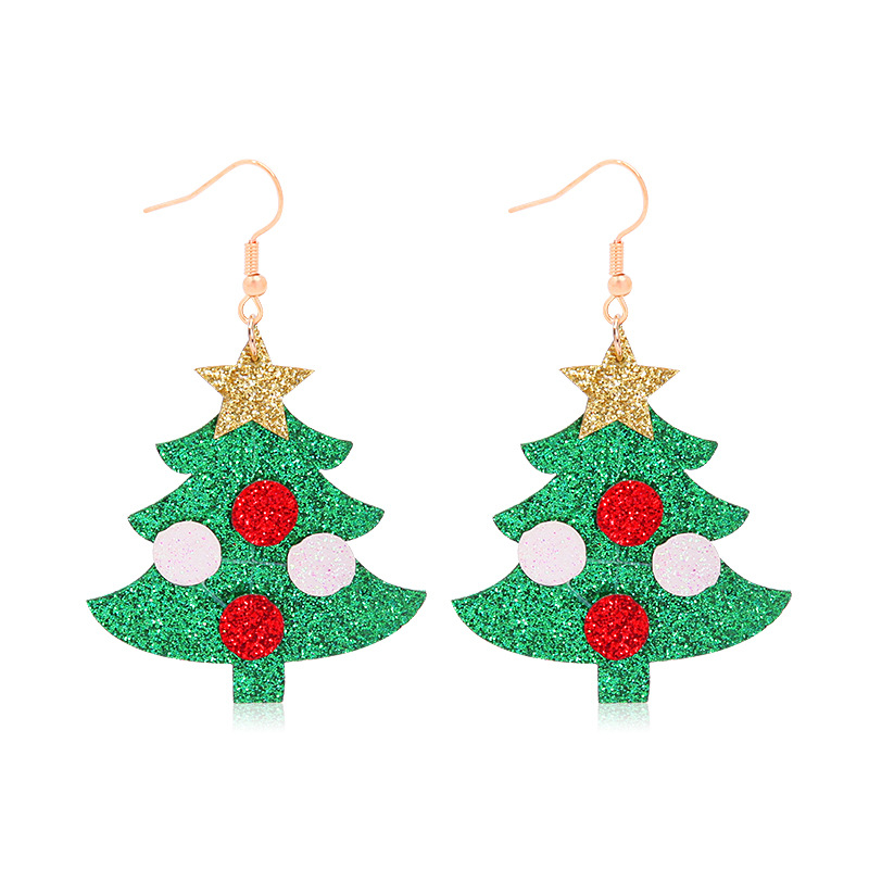 Simple Style Christmas Tree Nonwoven Metal Handmade Women's Ear Hook 1 Pair display picture 1