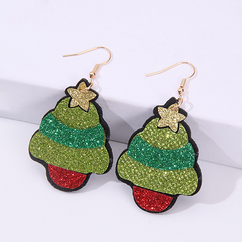 Simple Style Christmas Tree Nonwoven Metal Handmade Women's Ear Hook 1 Pair display picture 4