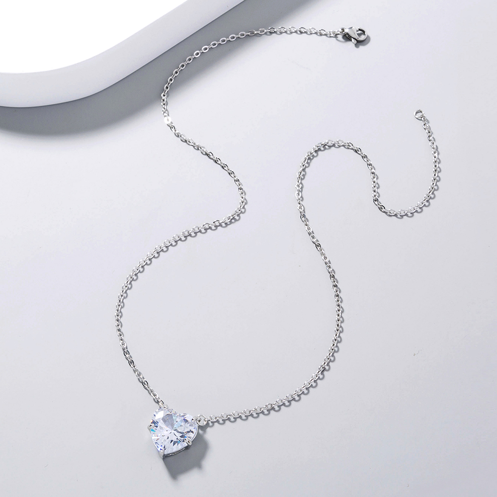 Style Simple Les Gouttelettes D'eau Forme De Cœur Le Cuivre Incruster Zircon Pendentif 1 Pièce display picture 17