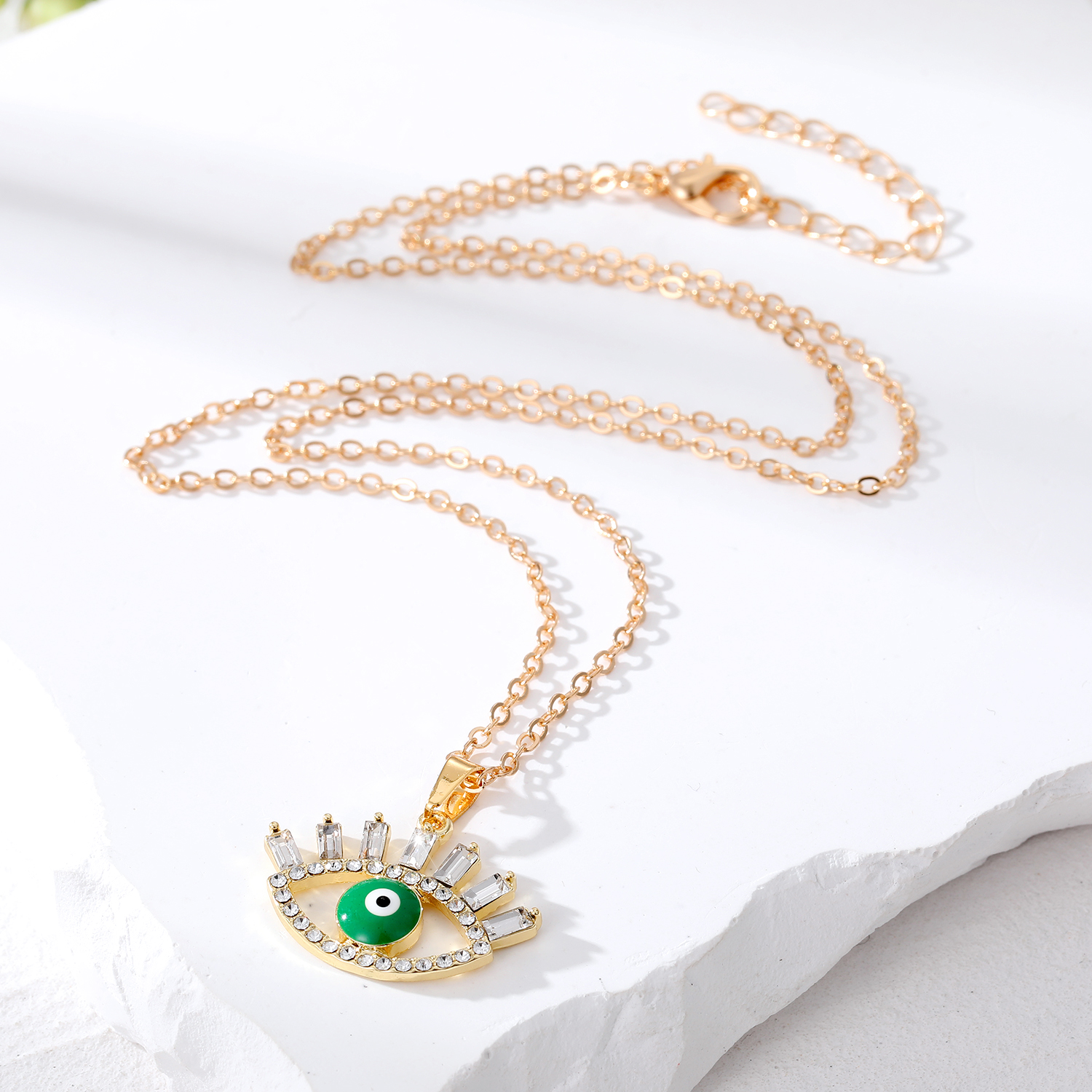 Fashion Devil's Eye Alloy Plating Artificial Diamond Zircon Women's Pendant Necklace display picture 3