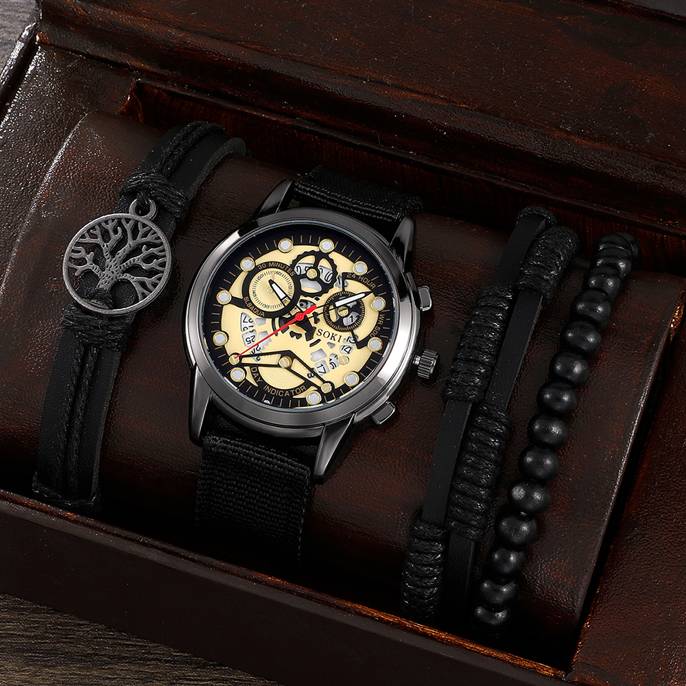 Fashion Gear Buckle Quartz Men's Watches display picture 1