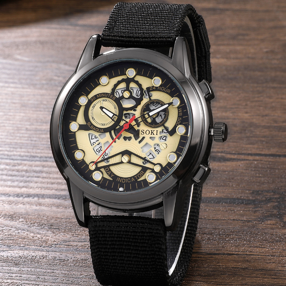 Fashion Gear Buckle Quartz Men's Watches display picture 2