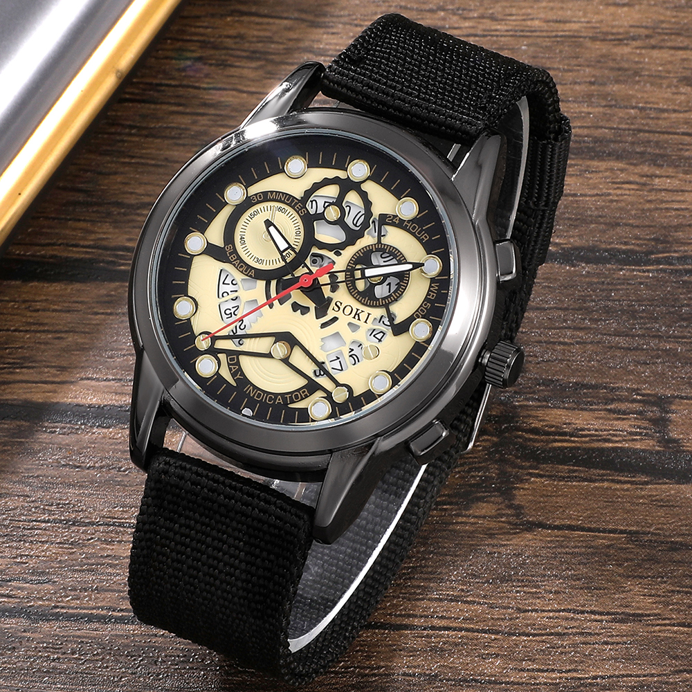 Fashion Gear Buckle Quartz Men's Watches display picture 3