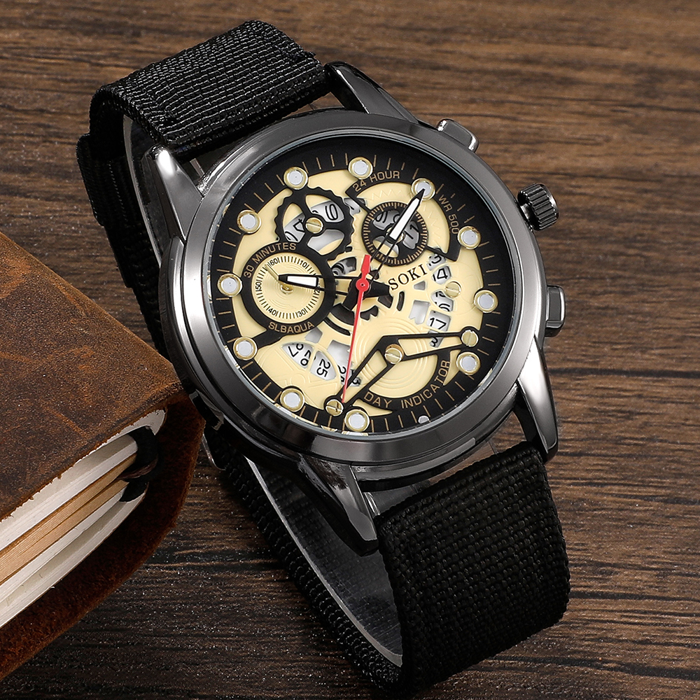 Fashion Gear Buckle Quartz Men's Watches display picture 4