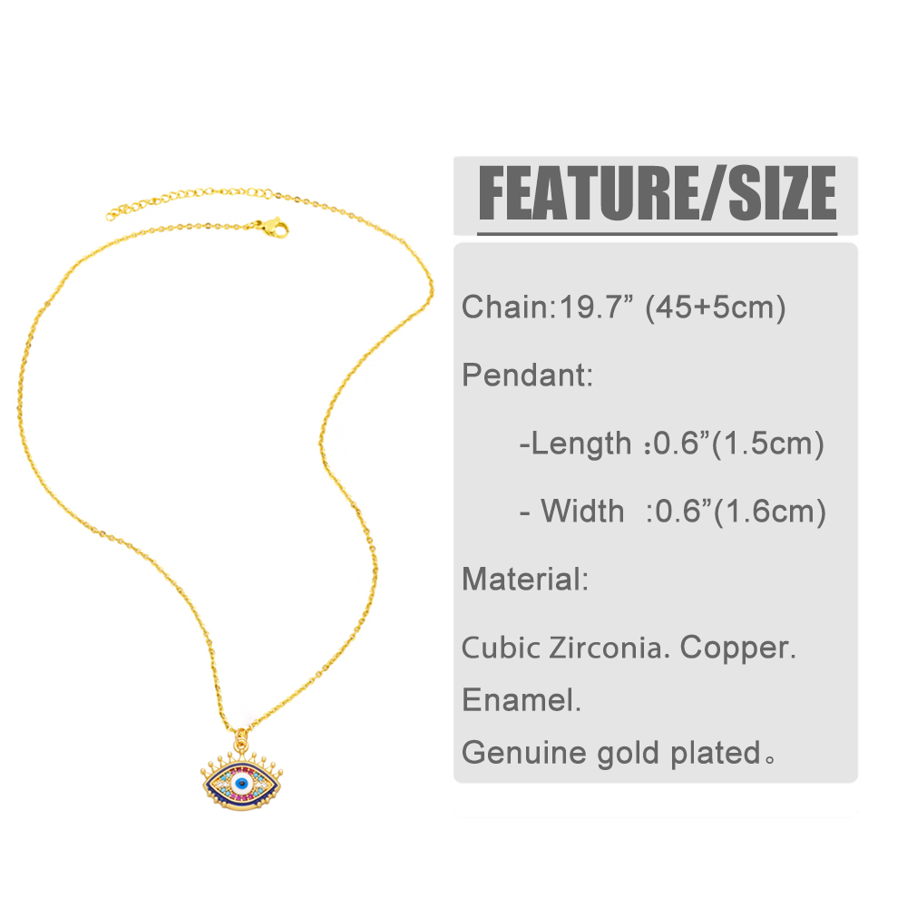 Retro Devil's Eye Moon Copper 18k Gold Plated Gold Plated Zircon Pendant Necklace In Bulk display picture 1