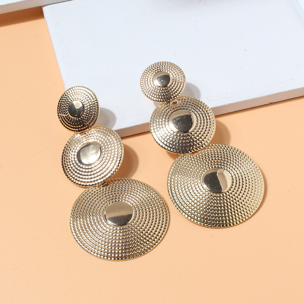 Fashion Round Alloy Plating Women's Drop Earrings 1 Piece display picture 7