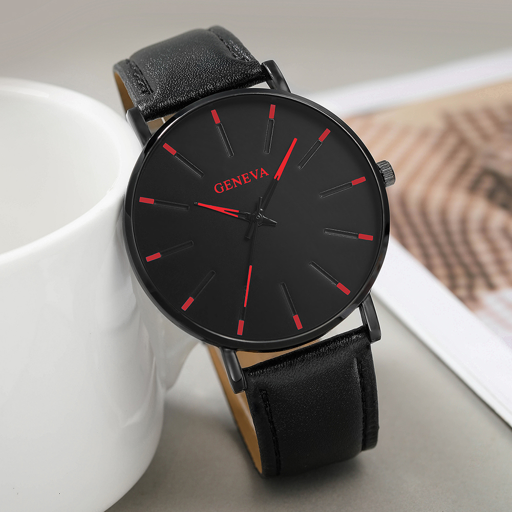 Fashion Solid Color Buckle Quartz Men's Watches display picture 3