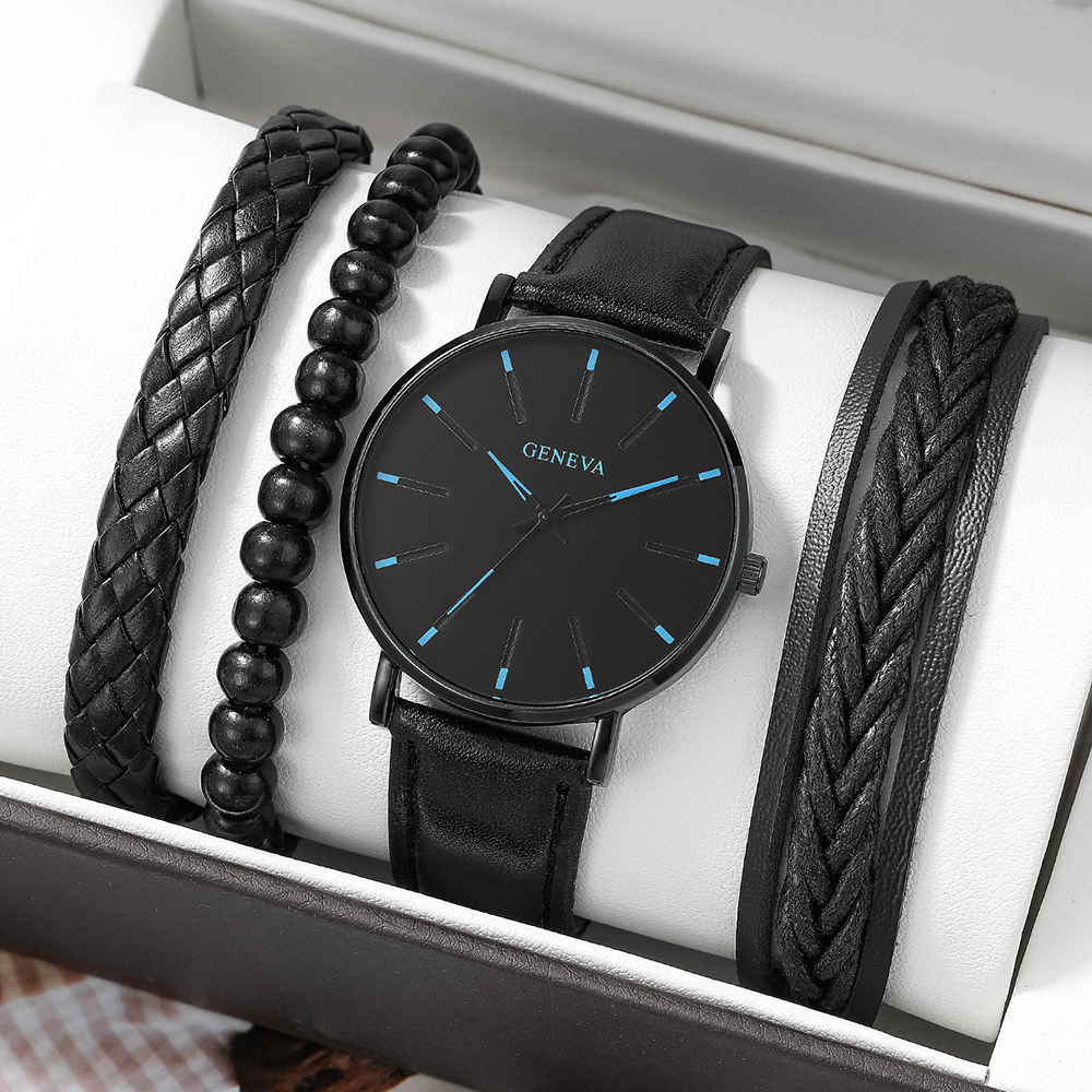 Fashion Solid Color Buckle Quartz Men's Watches display picture 5
