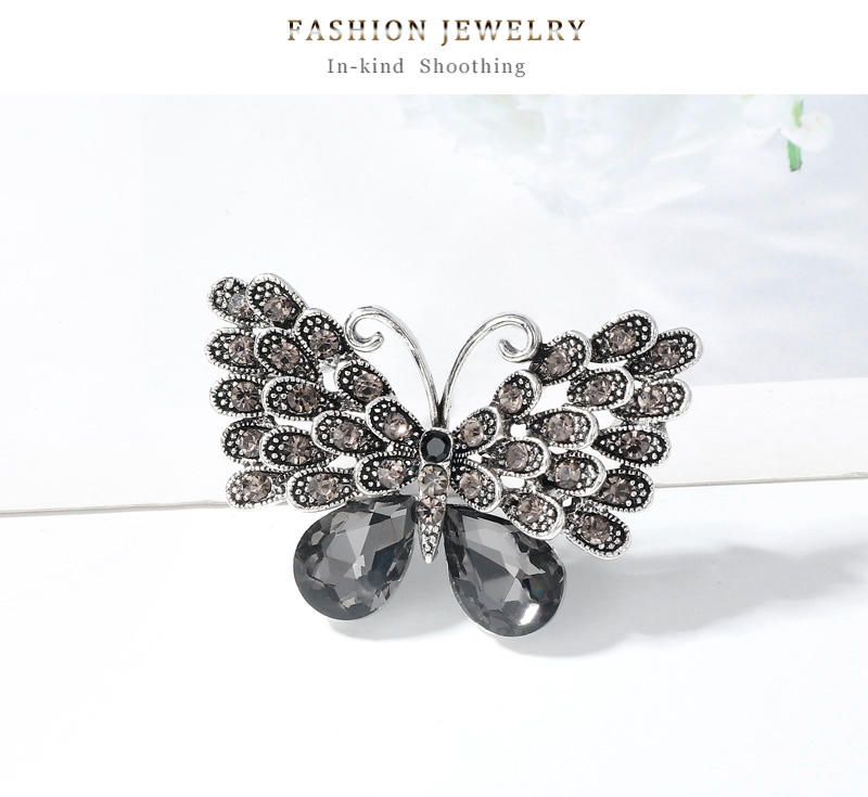 Luxurious Butterfly Alloy Inlay Rhinestones Glass Women's Brooches display picture 4