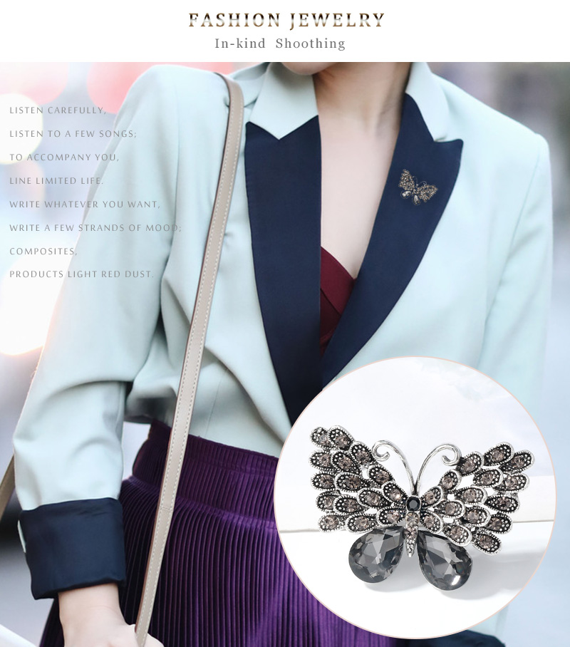 Luxurious Butterfly Alloy Inlay Rhinestones Glass Women's Brooches display picture 6