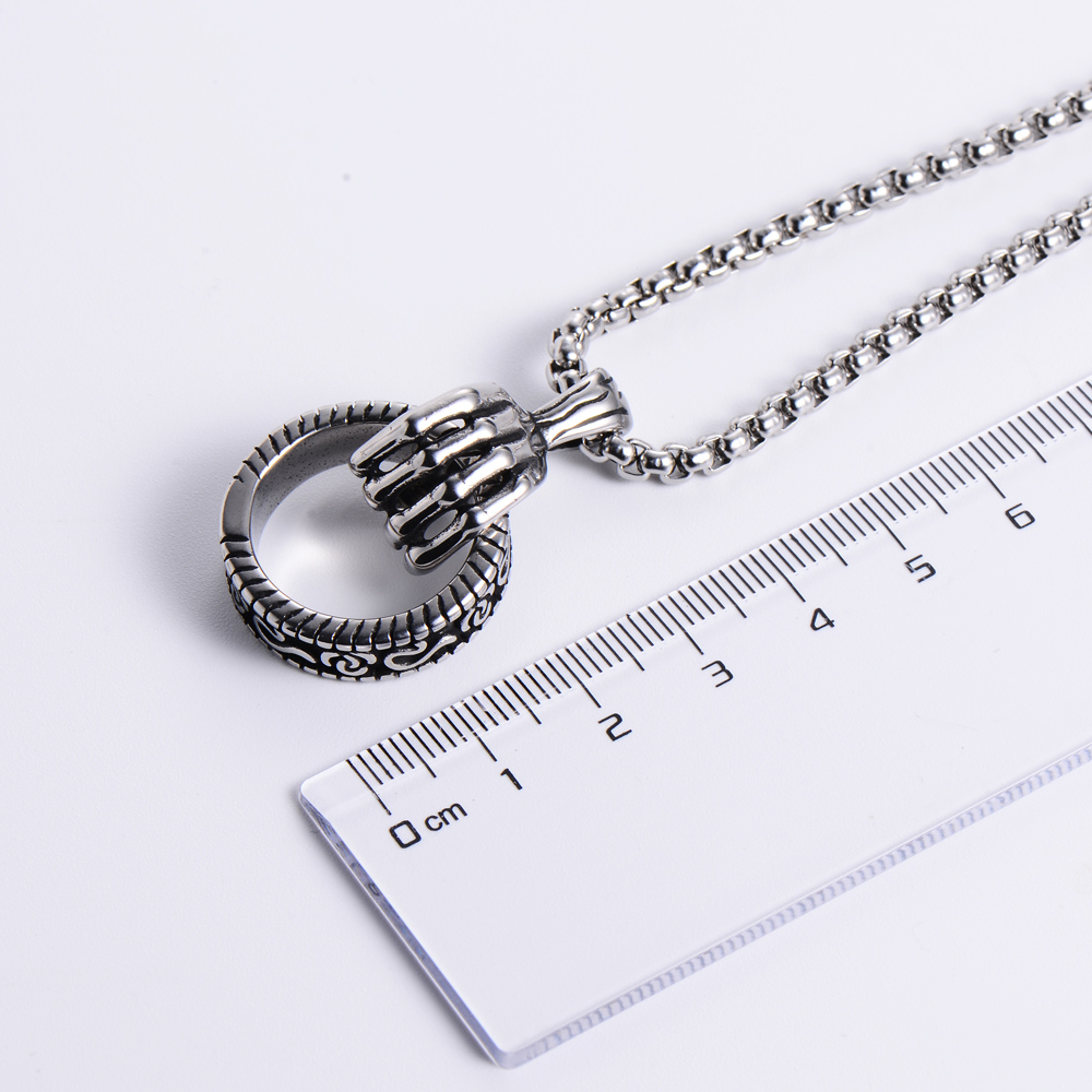 Rock Hand Stainless Steel Patchwork Men's Pendant Necklace display picture 6