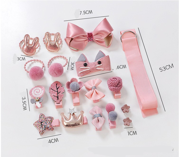 Cute Crown Flower Bow Knot Cloth Sequins Lace Hair Clip Hair Tie 1 Set display picture 6