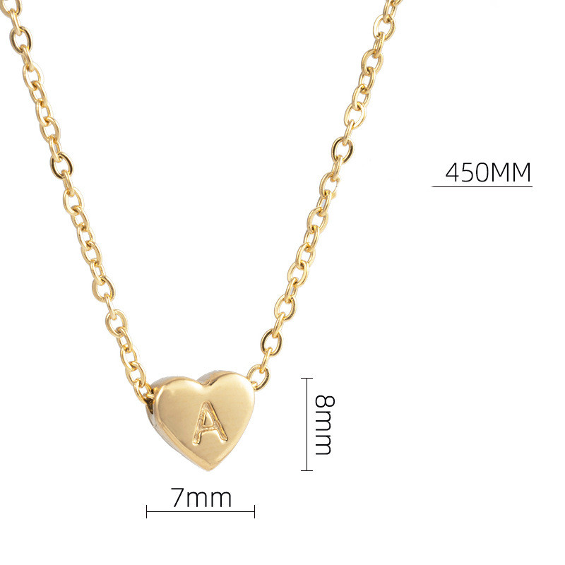 Fashion Letter Heart Shape Titanium Steel Plating Necklace 1 Piece display picture 4