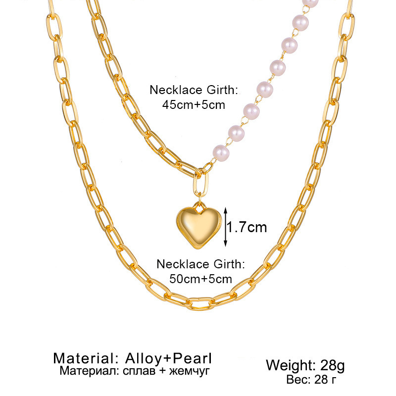 Elegant Heart Shape Imitation Pearl Alloy Women's Necklace 1 Piece display picture 6