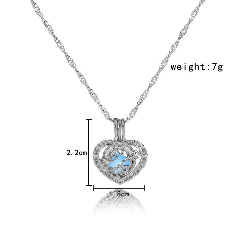 Fashion Heart Shape Alloy Luminous Unisex Pendant Necklace 1 Piece display picture 2