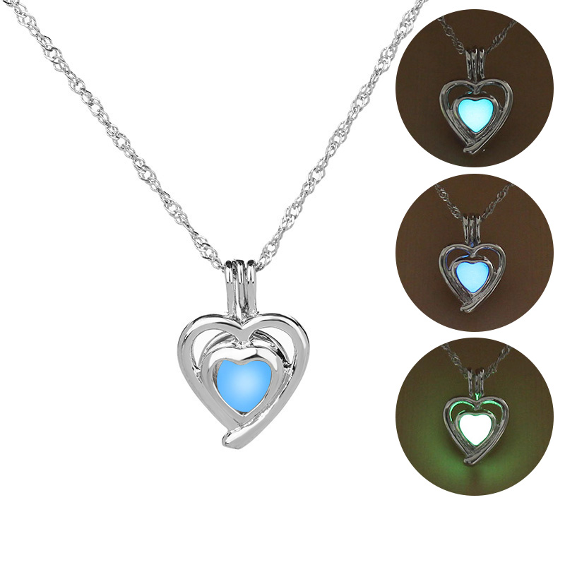 Fashion Heart Shape Alloy Luminous Unisex Pendant Necklace 1 Piece display picture 16