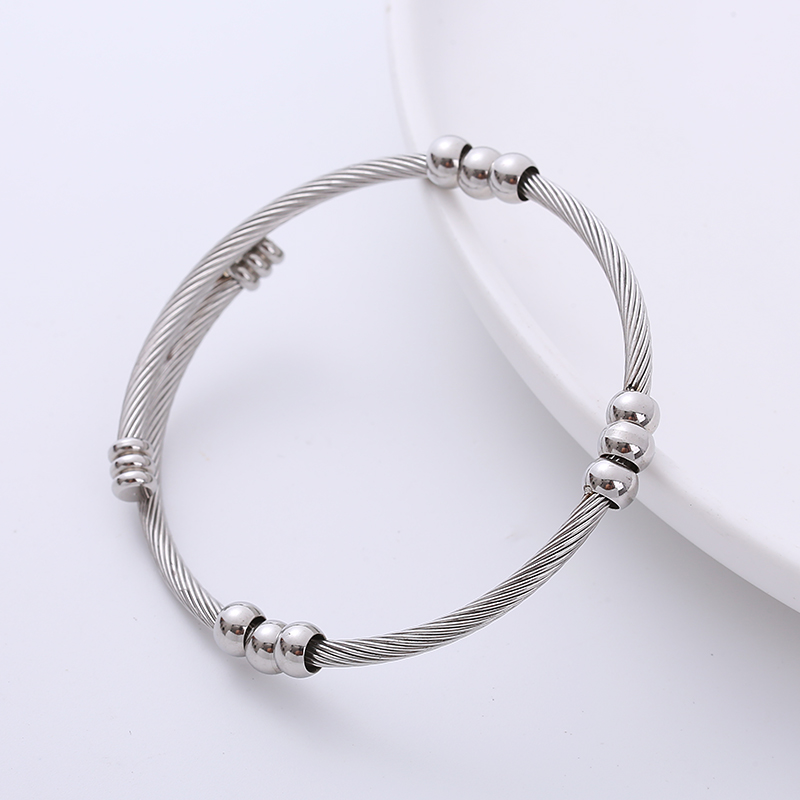 Fashion Geometric Stainless Steel Criss Cross Bangle 1 Piece display picture 2