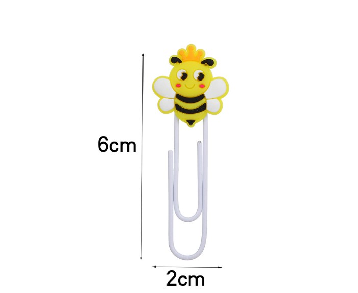 Cute Bee Cartoon Sun Flower Pvc Soft Glue Epoxy Clip Bookmark display picture 4